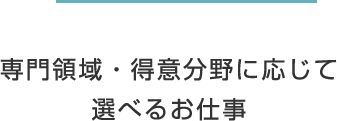 専門領域・得意分野に応じて選べるお仕事